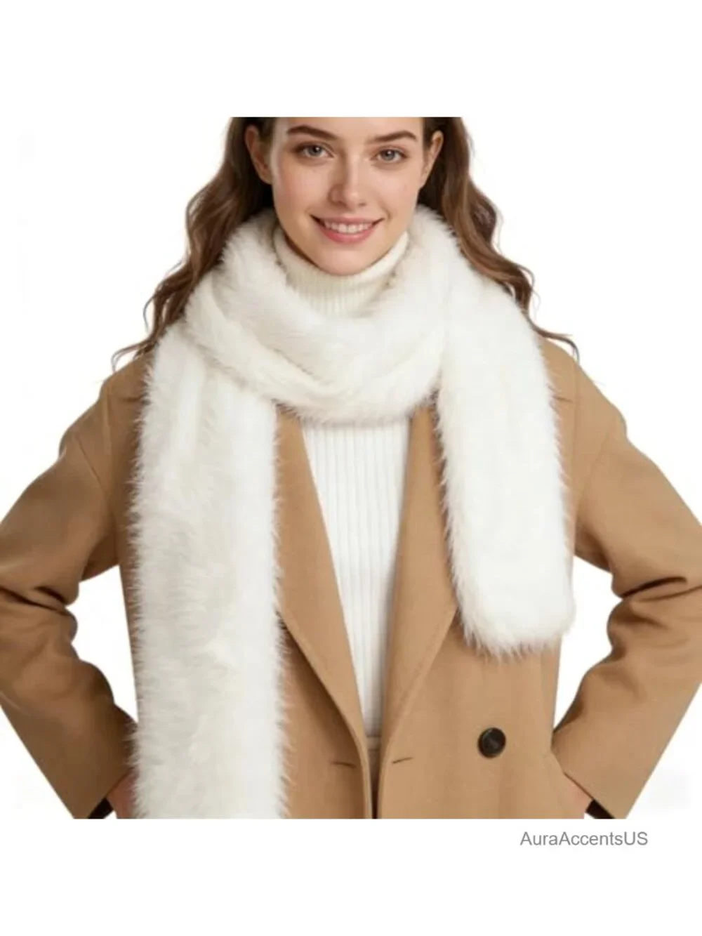 Faux Fur Scarf Shawl Winter Warm Wrap Long Scarf Wedding Bridal Party
